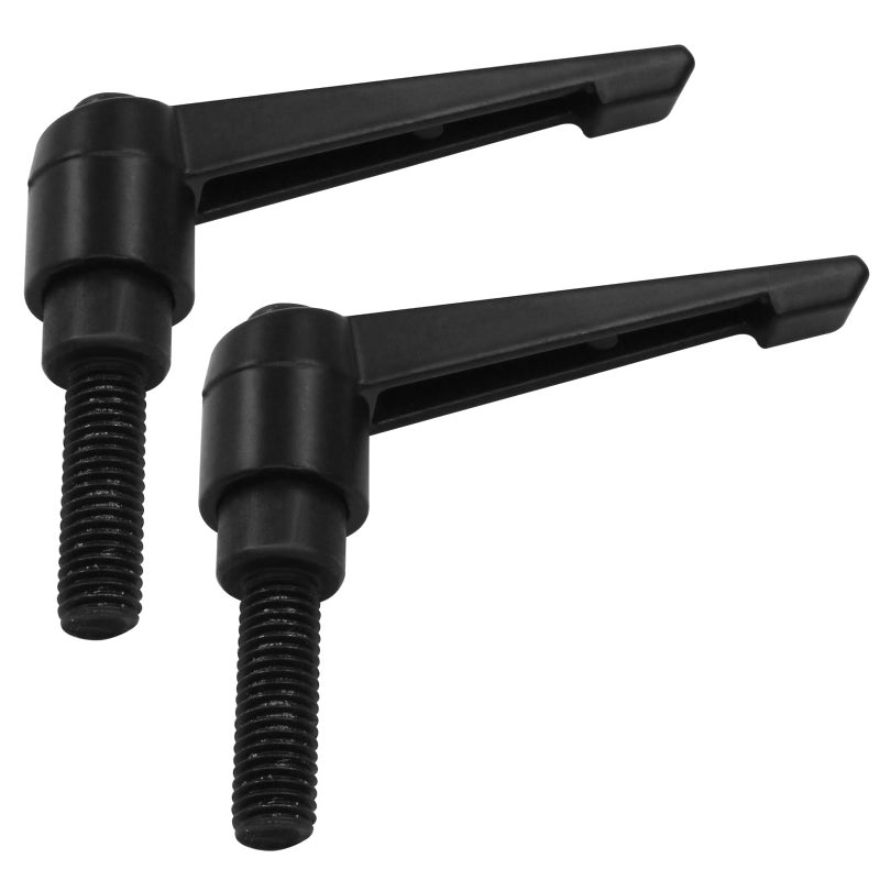 PHITUODA 2Pcs Adjustable Clamping Lever Handle M10 x 32mm Male Thread Adjustable Handles Push Button Ratchet Lever Knob Rotating Screw Handles Bolts with Locking Lever - Image 1